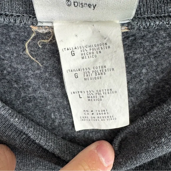 Vintage Scared Mickey Mouse Sweater Disney Wraparound Print Gray Size Large - Picture 4 of 8